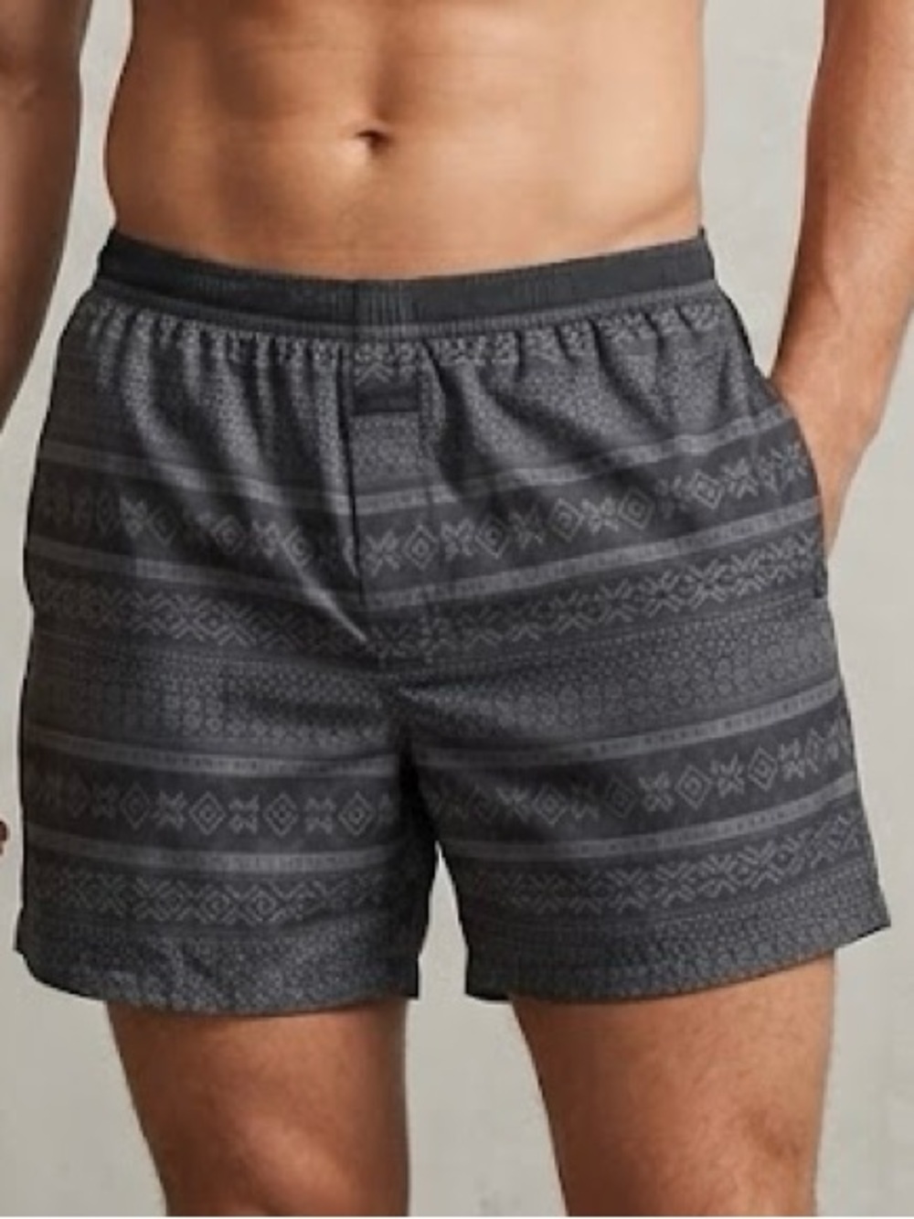Skims Snowflake Fair Isle Printed Boxer Shorts